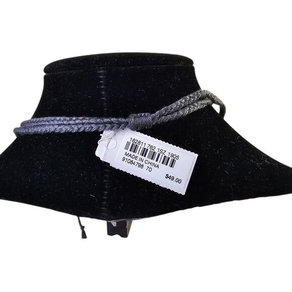 J Jill Necklace Abalone Sculpted Shell Tassel‎ Pendant & Braided Grey Cord Adj. - Picture 6 of 7